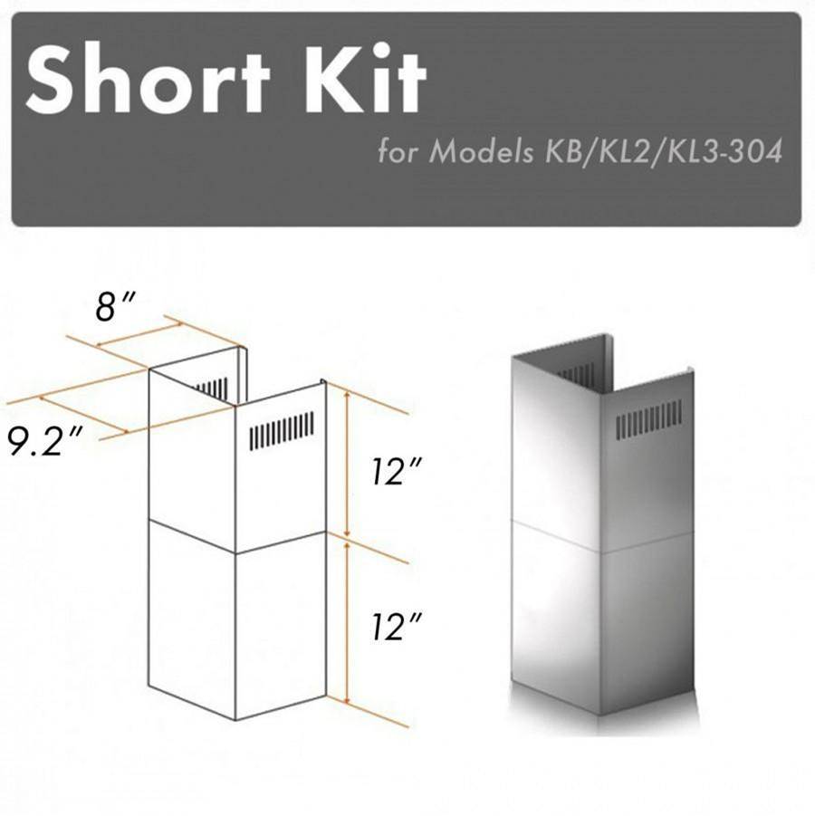 Z-Line - 2-12'' Short Chimney Pieces for 7-8' Ceilings