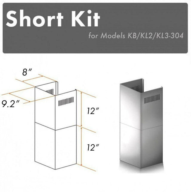 Z-Line - 2-12'' Short Chimney Pieces for 7-8' Ceilings