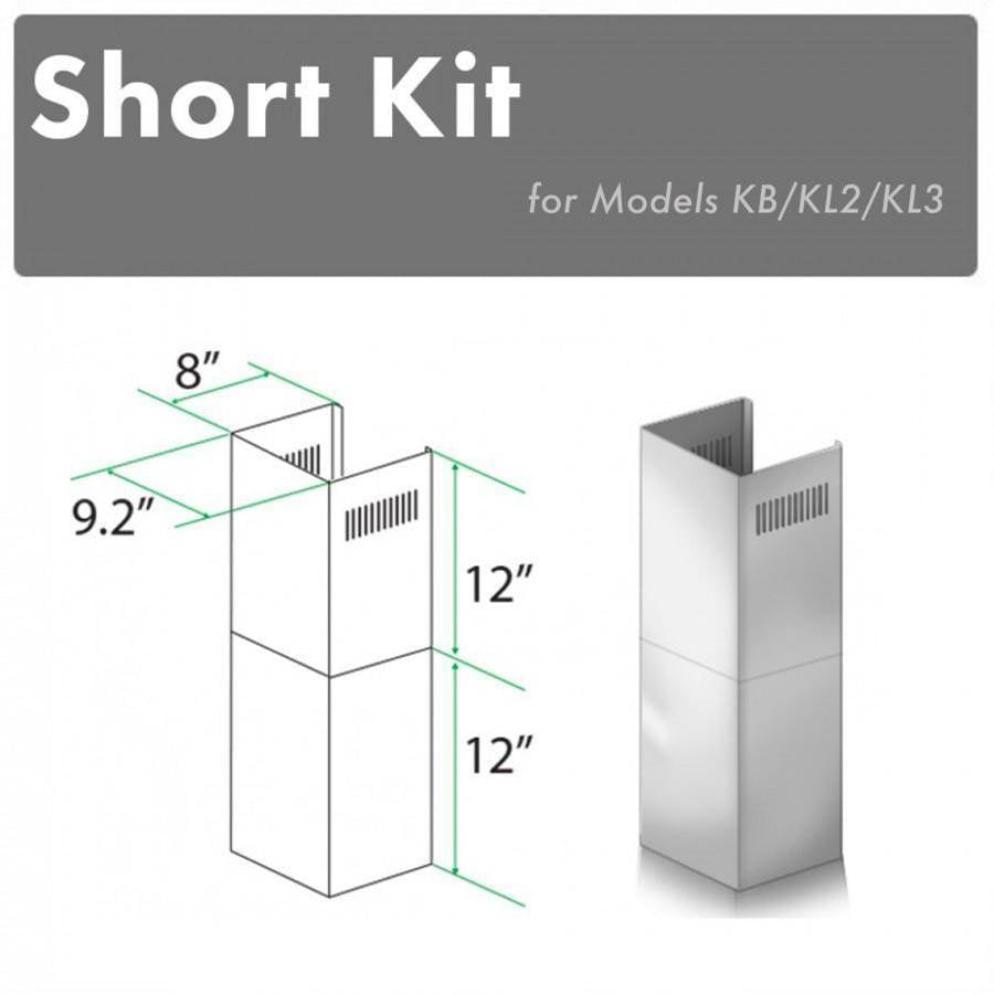 Z-Line - 2-12'' Short Chimney Pieces for 7-8' Ceilings