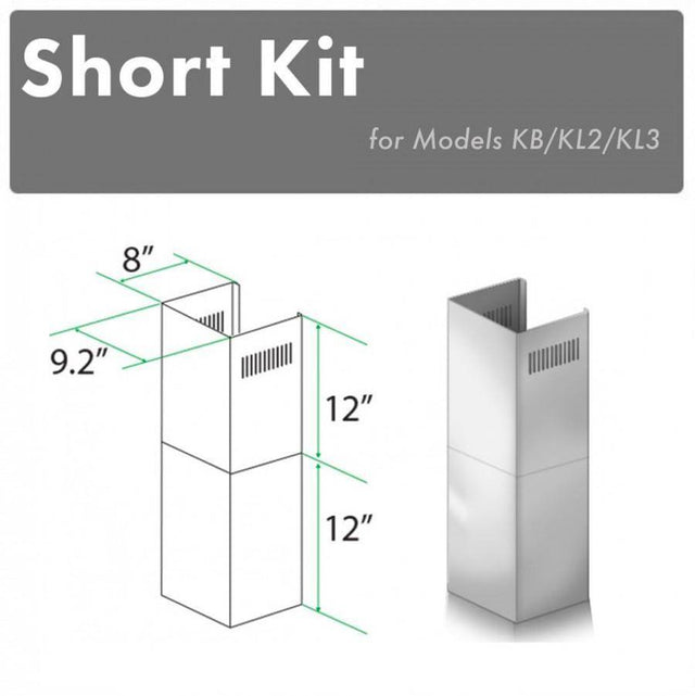 Z-Line - 2-12'' Short Chimney Pieces for 7-8' Ceilings