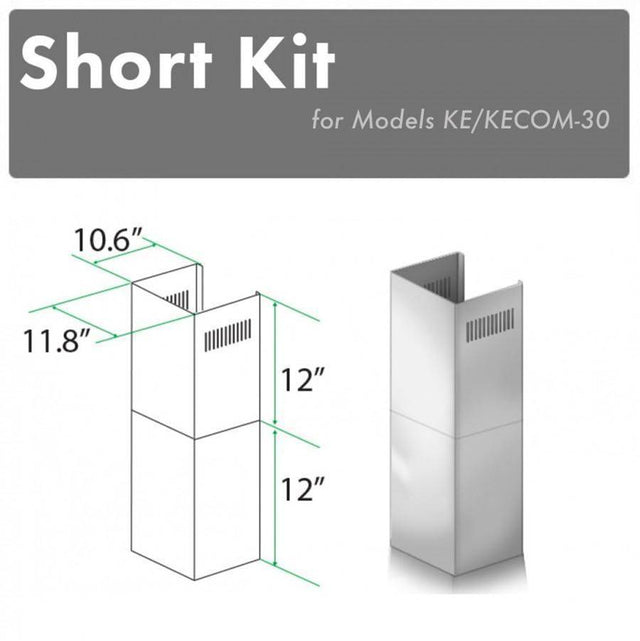 Z-Line - 2-12'' Short Chimney Pieces for 7-8' Ceilings