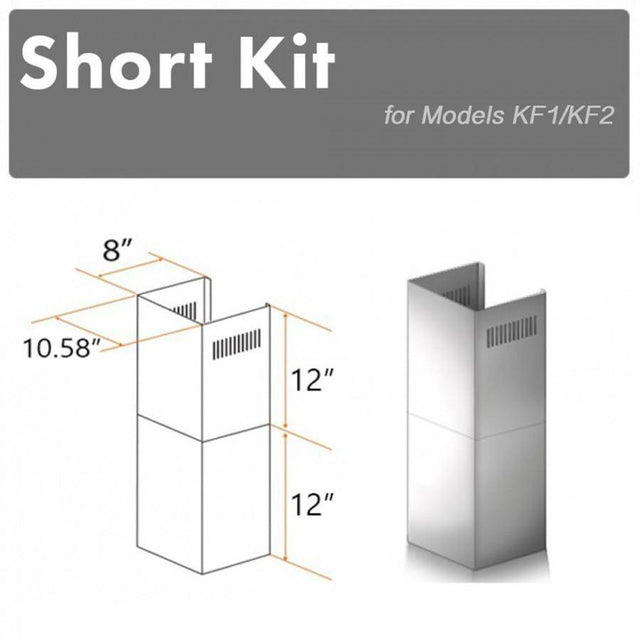 Z-Line - 2-12'' Short Chimney Pieces for 7-8' Ceilings