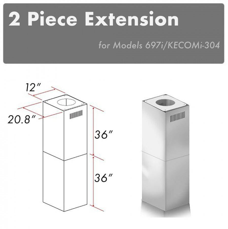 Z-Line - 2-36'' Chimney Extensions for 10-12' Ceilings