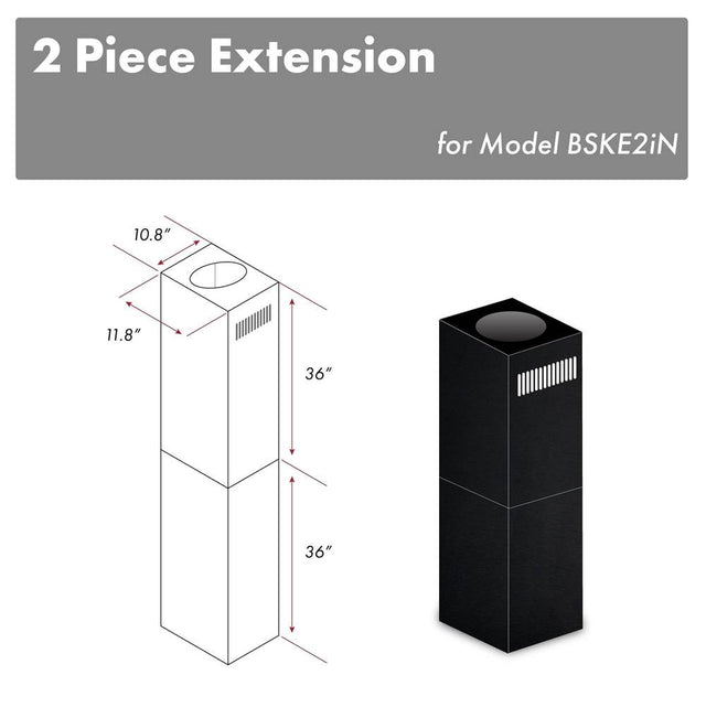 Z-Line - 2-36'' Chimney Extensions for 10-12' Ceilings