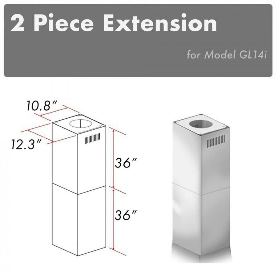 Z-Line - 2-36'' Chimney Extensions for 10-12' Ceilings