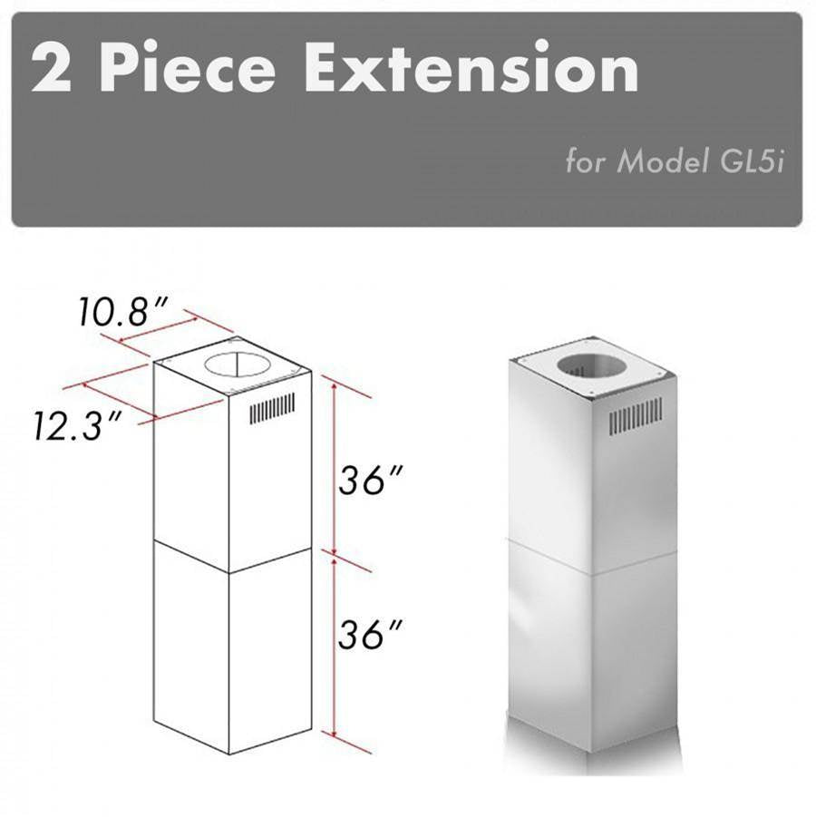 Z-Line - 2-36'' Chimney Extensions for 10-12' Ceilings