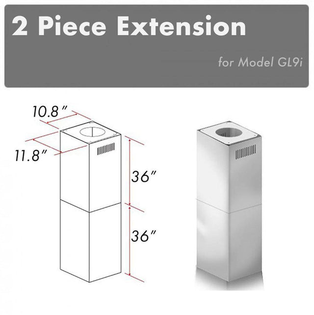 Z-Line - 2-36'' Chimney Extensions for 10-12' Ceilings