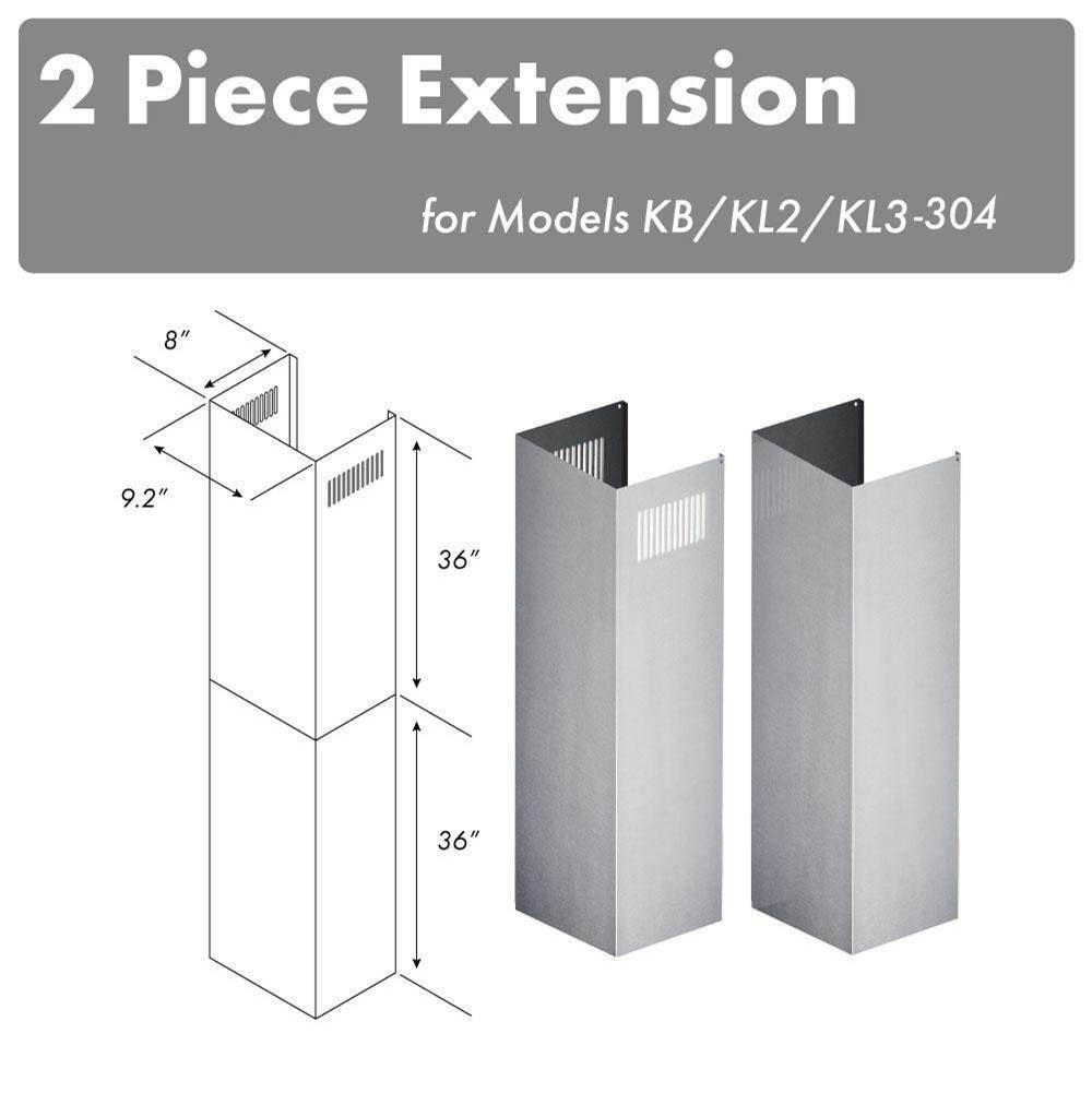 Z-Line - 2-36'' Chimney Extensions for 10-12' Ceilings