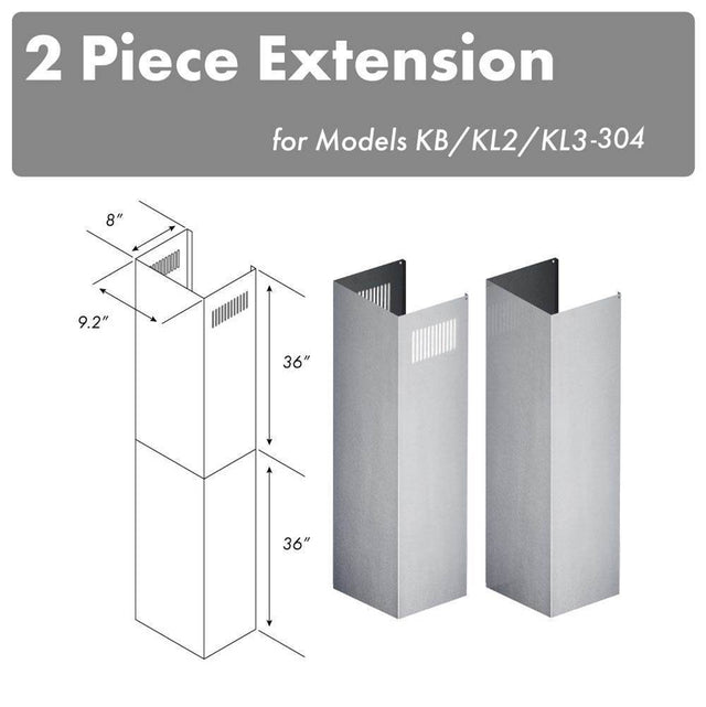 Z-Line - 2-36'' Chimney Extensions for 10-12' Ceilings