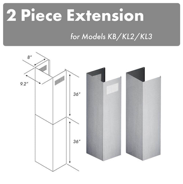 Z-Line - 2-36'' Chimney Extensions for 10-12' Ceilings