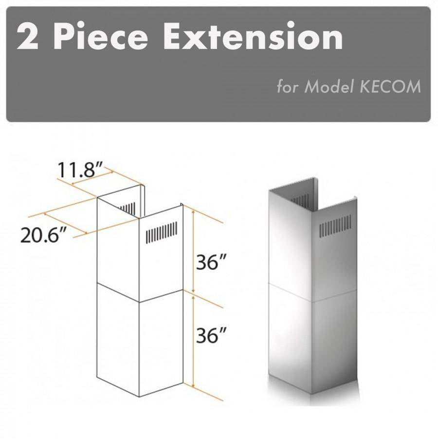 Z-Line - 2-36'' Chimney Extensions for 10-12' Ceilings