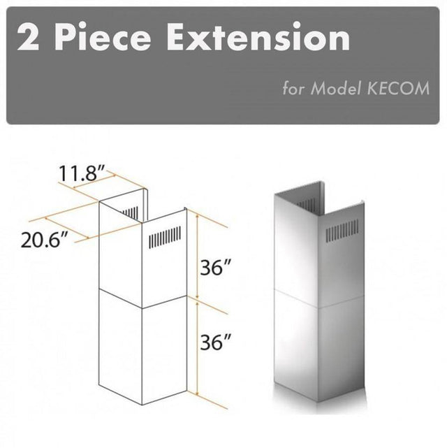 Z-Line - 2-36'' Chimney Extensions for 10-12' Ceilings