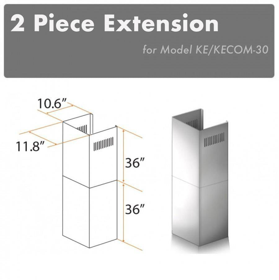 Z-Line - 2-36'' Chimney Extensions for 10-12' Ceilings