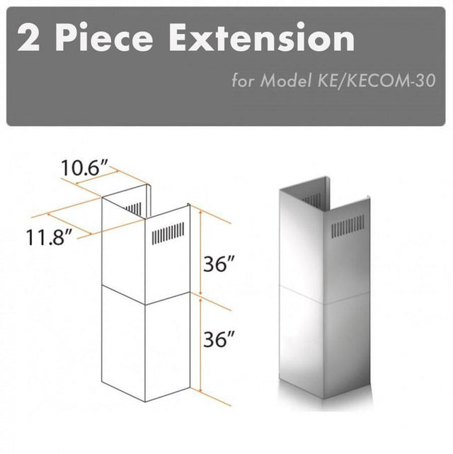 Z-Line - 2-36'' Chimney Extensions for 10-12' Ceilings