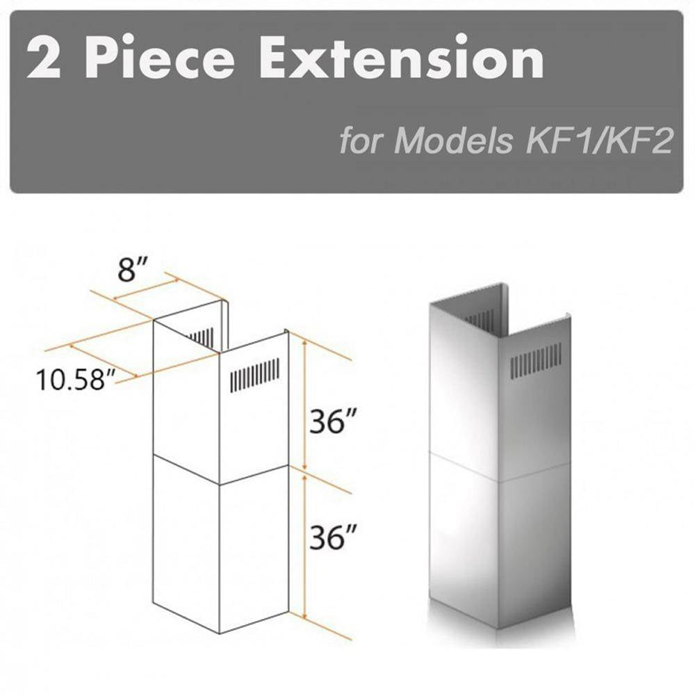 Z-Line - 2-36'' Chimney Extensions for 10-12' Ceilings