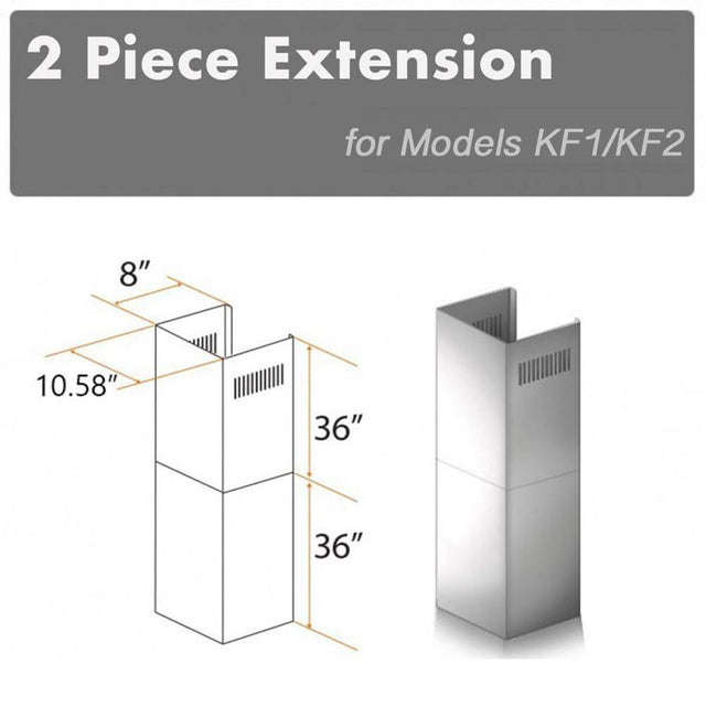 Z-Line - 2-36'' Chimney Extensions for 10-12' Ceilings