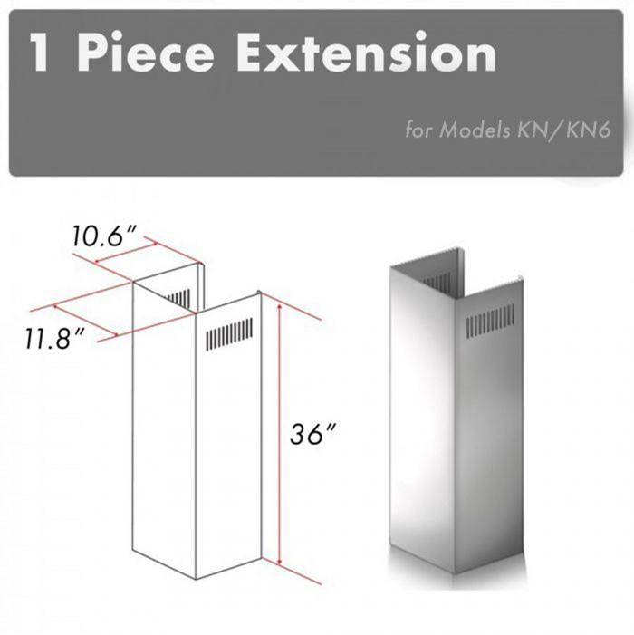 Z-Line - 2-36'' Chimney Extensions for 10-12' Ceilings