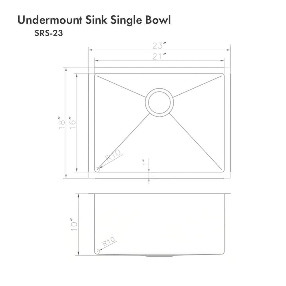 Meribel 23'' Undermount Single Bowl Sink in Stainless Steel