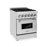 Z-Line - 24'' Professional Dual Fuel Range in Stainless Steel - Stainless Steel