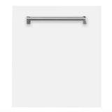 Z-Line - 24'' Top Control Dishwasher in White Matte with Stainless Steel Tub and Traditional Style Handle - White Matte