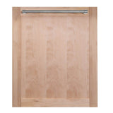 Z-Line - 24'' Top Control Dishwasher in Unfinished Wood with Stainless Steel Tub and Traditional Style Handle - Unfinished Wood