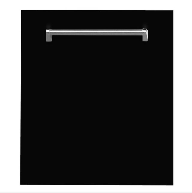 Z-Line - 24'' Top Control Dishwasher in Black Matte with Stainless Steel Tub and Traditional Style Handle - Black Matte