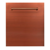 Z-Line - 24'' Top Control Dishwasher in Copper with Stainless Steel Tub and Traditional Style Handle - Copper