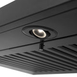 Convertible Vent Wall Mount Range Hood in Black Stainless Steel with Crown Molding (BSKBNCRN)