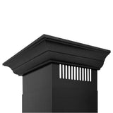 Convertible Vent Wall Mount Range Hood in Black Stainless Steel with Crown Molding (BSKBNCRN)