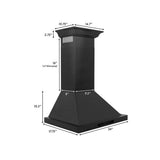 Convertible Vent Wall Mount Range Hood in Black Stainless Steel with Crown Molding (BSKBNCRN)