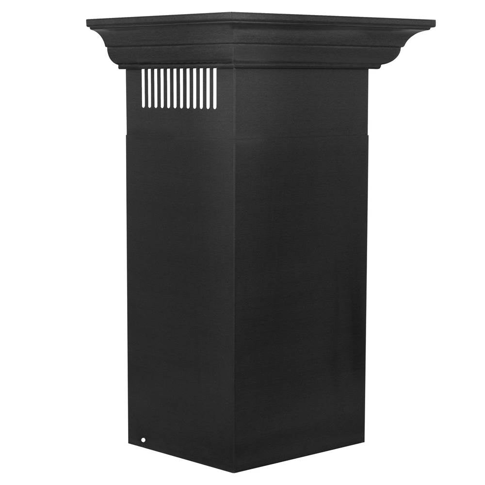 Convertible Vent Wall Mount Range Hood in Black Stainless Steel with Crown Molding (BSKBNCRN)
