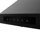 Convertible Vent Wall Mount Range Hood in Black Stainless Steel with Crown Molding (BSKBNCRN)