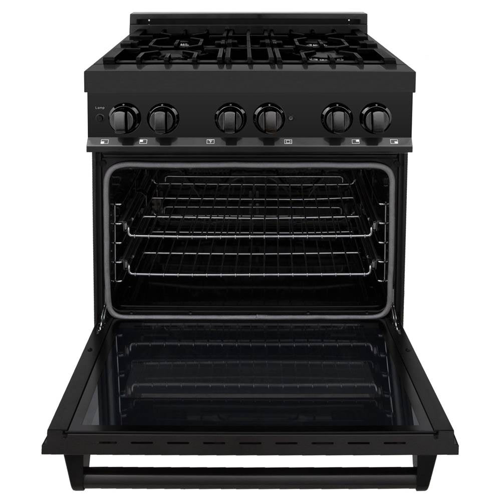 30'' Black Stainless 4.0 cu.ft. 4 Gas Burner/Electric Oven Range