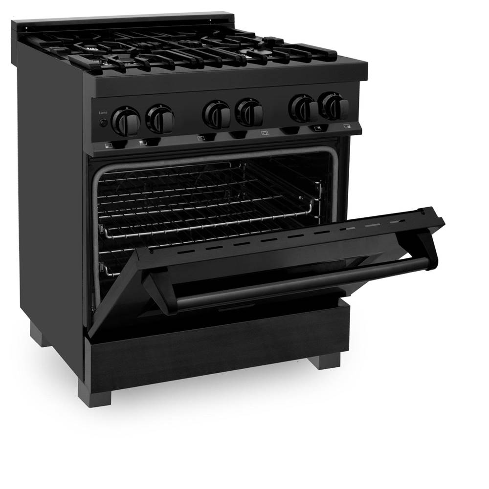 30'' Black Stainless 4.0 cu.ft. 4 Gas Burner/Electric Oven Range