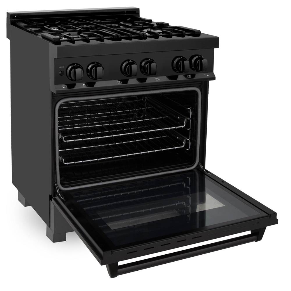 30'' Black Stainless 4.0 cu.ft. 4 Gas Burner/Electric Oven Range