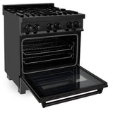 30'' Black Stainless 4.0 cu.ft. 4 Gas Burner/Electric Oven Range