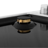 30'' Dropin Cooktop with 4 Gas Brass Burners and Black Porcelain Top