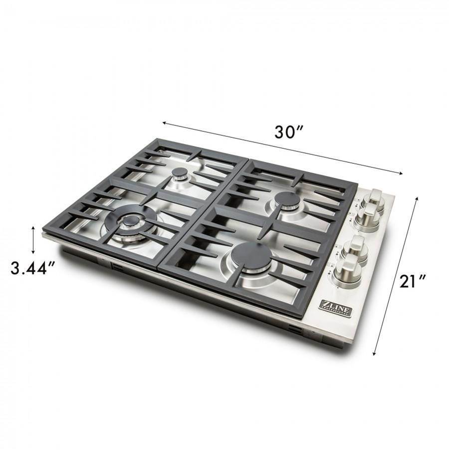 30'' Dropin Cooktop with 4 Gas Brass Burners
