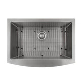 Zermatt Farmhouse 30'' Undermount Single Bowl Sink in Stainless Steel