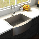 Zermatt Farmhouse 30'' Undermount Single Bowl Sink in Stainless Steel