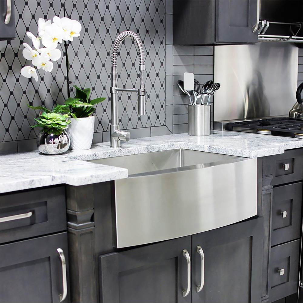 Zermatt Farmhouse 30'' Undermount Single Bowl Sink in Stainless Steel