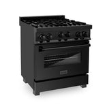 Z-Line - 30'' Professional 4.0 cu.' 4 Gas on Gas Range in Black Stainless Steel - Black Stainless Steel