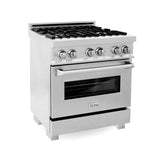 Z-Line - 30'' Professional Dual Fuel Range in DuraSnow Stainless with DuraSnow Stainless Door - DuraSnow Stainless Steel