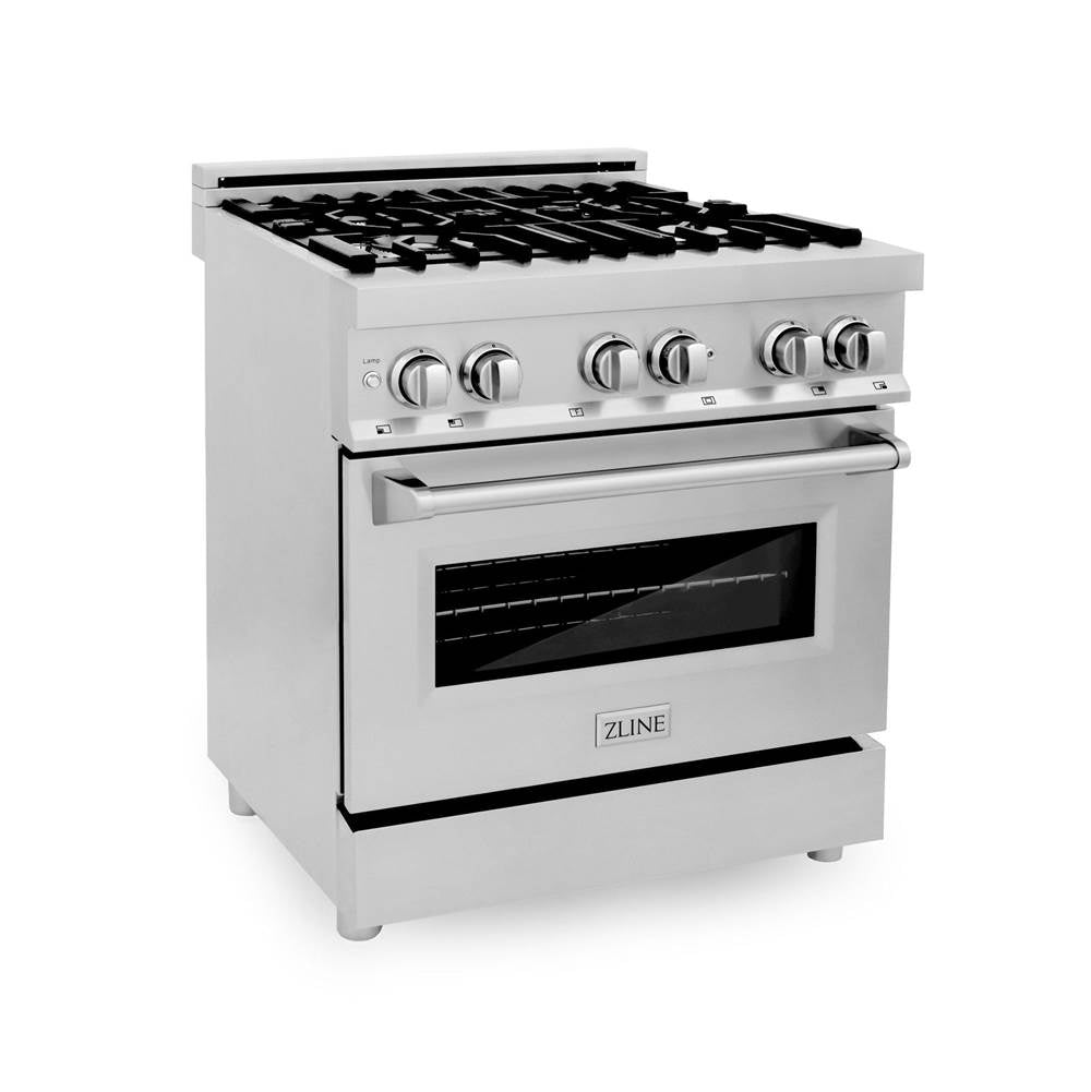 Z-Line - 30'' Professional 4.0 cu.' 4 Gas Burner/Electric Oven Range in Stainless Steel - Stainless Steel