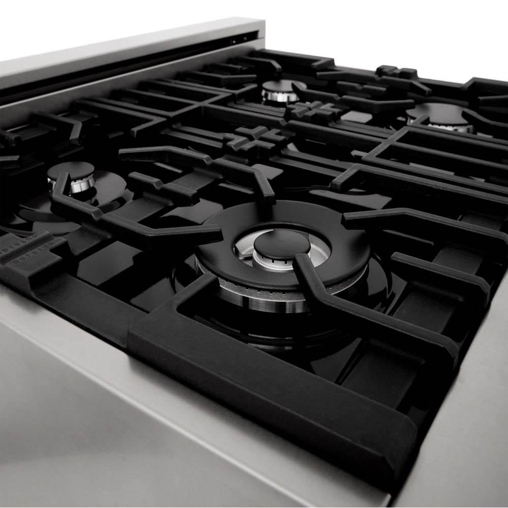 30'' Professional Gas on Gas Range in Stainless Steel with Black Matte Door