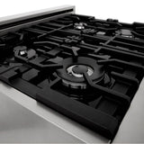 30'' Professional Gas on Gas Range in Stainless Steel with Black Matte Door