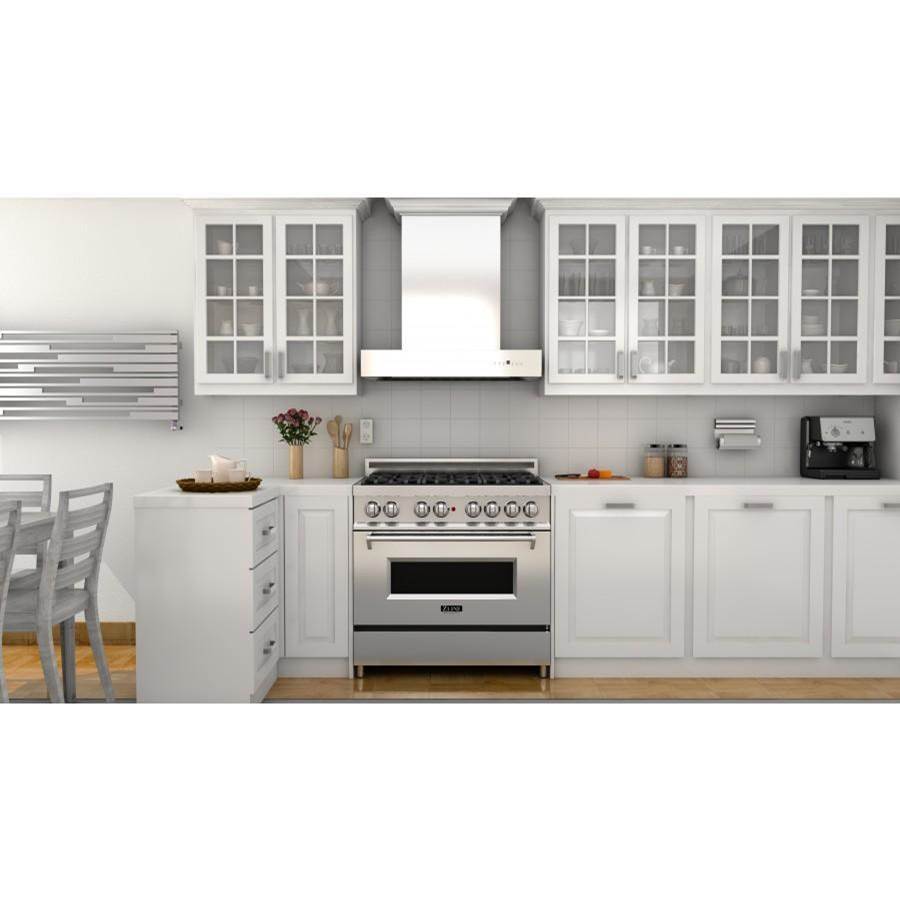 30'' Professional Wall Mount Range Hood in Stainless Steel with Crown Molding