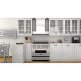 30'' Professional Wall Mount Range Hood in Stainless Steel with Crown Molding