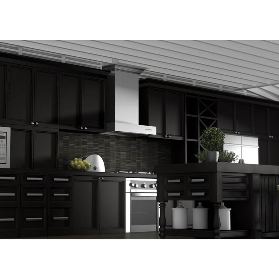 30'' Professional Wall Mount Range Hood in Stainless Steel with Crown Molding