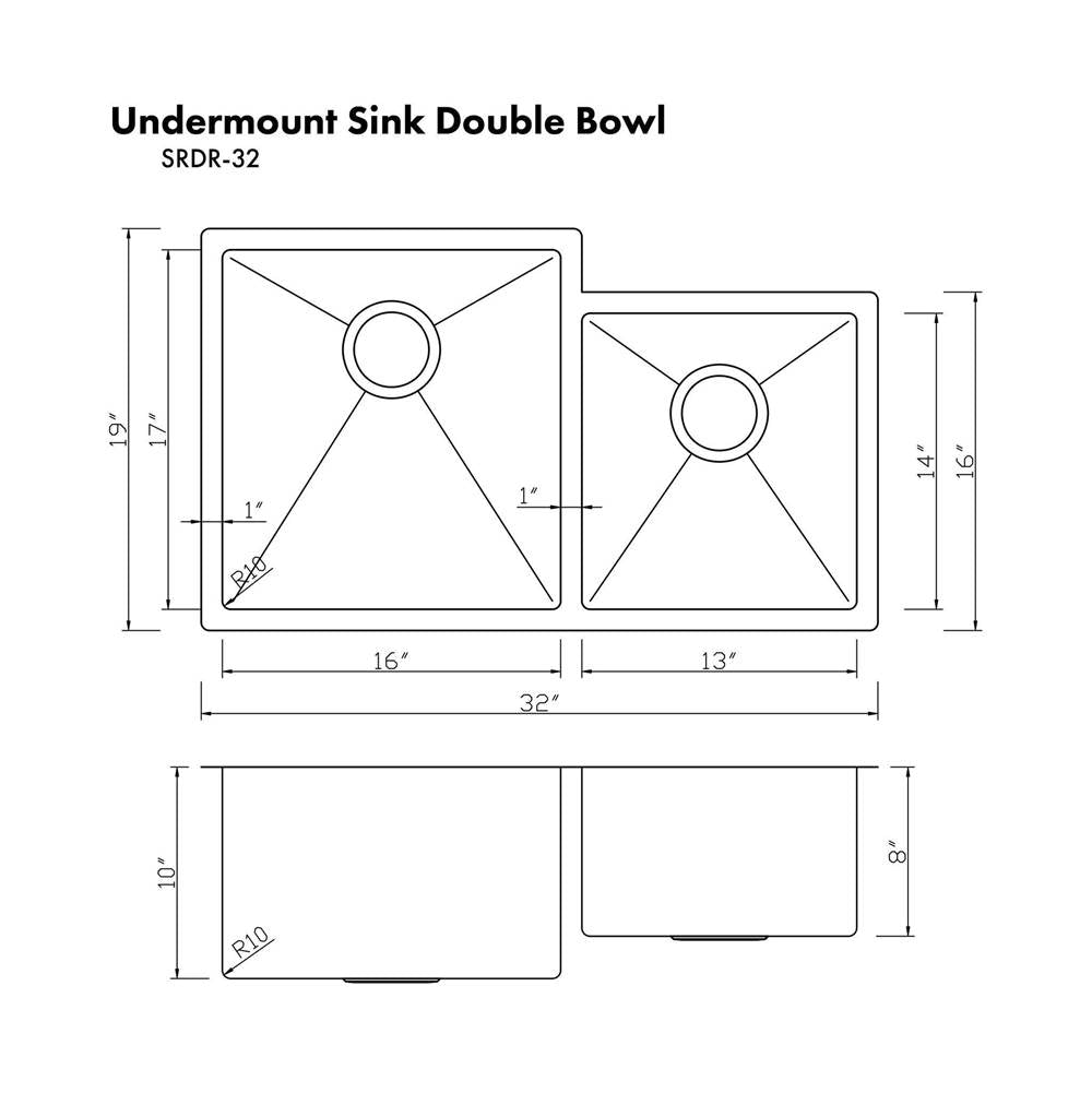 Jackson Undermount Double Bowl Stainless Steel Kitchen Sink